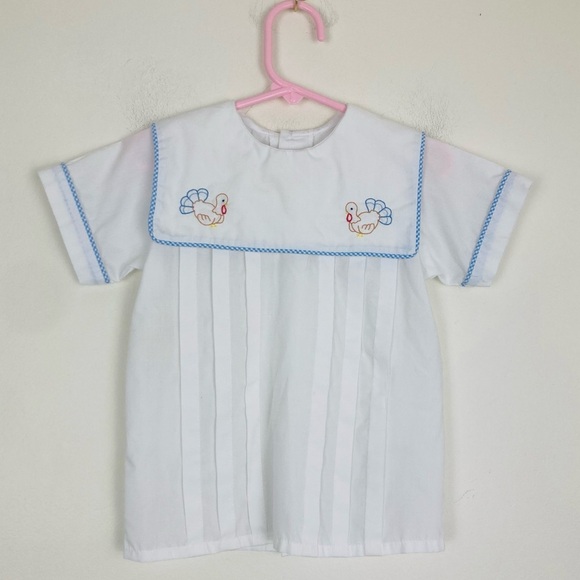 Remember Nguyen Other - Baby Sen by Remember Nguyen white pilgrim collar Thanksgiving embroidered dress